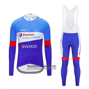 Abbigliamento Direct Energie 2019 Manica Lunga e Calzamaglia Con Bretelle Blu Bianco