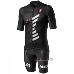 Abbigliamento Giro d\'Italia 2020 Manica Corta e Pantaloncino Con Bretelle Nero Bianco