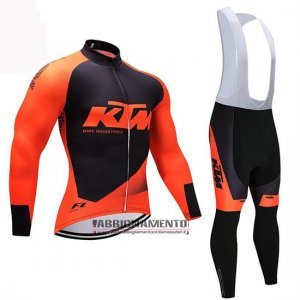 Abbigliamento Ktm 2019 Manica Lunga e Calzamaglia Con Bretelle Nero Arancione