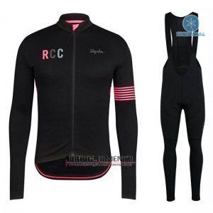 Abbigliamento Rapha 2019 Manica Lunga e Calzamaglia Con Bretelle Nero Rosa