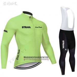 Abbigliamento STRAVA 2019 Manica Lunga e Calzamaglia Con Bretelle Chiaro Verde