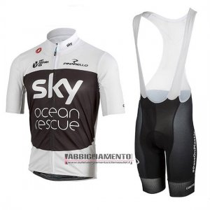 Abbigliamento Sky 2018 Manica Corta e Pantaloncino Con Bretelle Bianco Nero