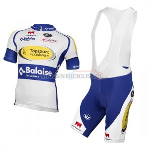 Abbigliamento Sport Vlaanderen Baloise 2017 Manica Corta E Pantaloncino Con Bretelle bianco e giallo