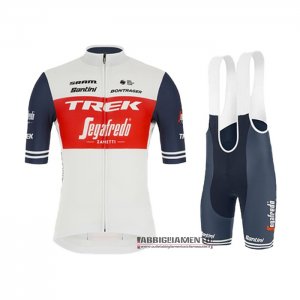 Abbigliamento Trek Segafredo Manica Corta e Pantaloncino Con Bretelle 2021 Bianco Scuro