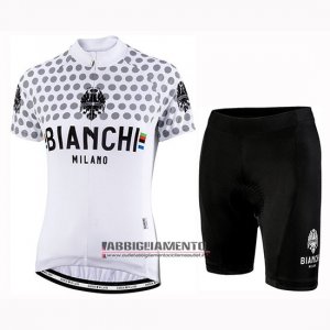 Donne Abbigliamento Bianchi Dot 2019 Manica Corta e Pantaloncino Con Bretelle Bianco