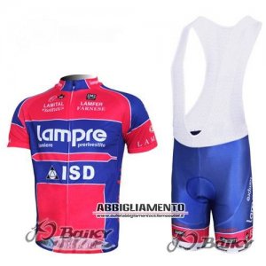 Abbigliamento Lampre 2012 Manica Corta E Pantaloncino Con Bretelle Blu E Rosso