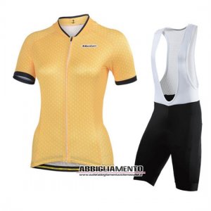 Donne Abbigliamento Monton 2014 Manica Corta E Pantaloncino Con Bretelle Giallo E Nero