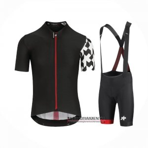 Abbigliamento Assos Manica Corta e Pantaloncino Con Bretelle 2021 Nero Bianco Rosso