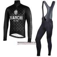Abbigliamento Bianchi Milano FT 2019 Manica Lunga e Calzamaglia Con Bretelle Nero Bianco
