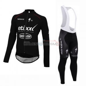 Abbigliamento Ciclismo Ettix Quick Step Manica Lunga 2015 nero e bianco