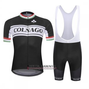 Abbigliamento Colnago 2019 Manica Corta e Pantaloncino Con Bretelle Bianco Nero