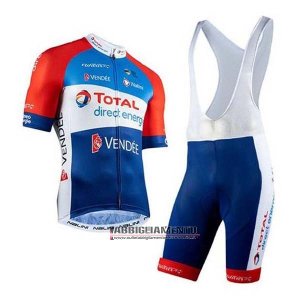 Abbigliamento Direct Energie 2020 Manica Corta e Pantaloncino Con Bretelle Rosso Blu Bianco