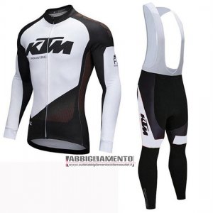 Abbigliamento Ktm 2019 Manica Lunga e Calzamaglia Con Bretelle Nero Bianco