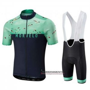 Abbigliamento Morvelo 2020 Manica Corta e Pantaloncino Con Bretelle Nero Verde