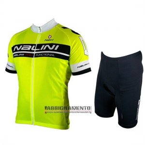 Abbigliamento Nalini 2019 Manica Corta e Pantaloncino Con Bretelle Nero Aceso Verde