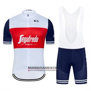 Abbigliamento Segafredo Zanetti 2020 Manica Corta e Pantaloncino Con Bretelle Bianco Rosso