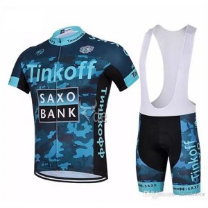 Abbigliamento Tinkoff Saxo Bank Rosso Bianco 2018 Manica Corta e Pantaloncino con Bretelle e Salopette