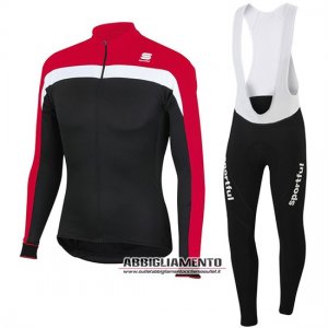 Abbigliamento Sportful 2016 Manica Lunga E Calzamaglia Con Bretelle Nero E Rosso