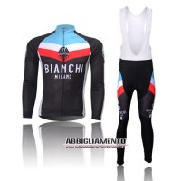 Abbigliamento Bianchi 2014 Manica Lunga E Calza Abbigliamento Con Bretelle Nero E Celeste