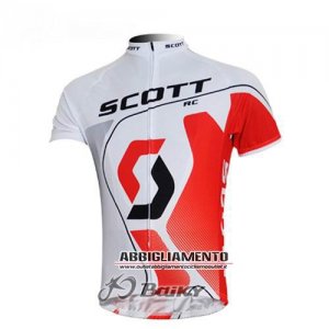 Abbigliamento Scott 2012 Manica Corta E Pantaloncino Con Bretelle Bianco E Rosso