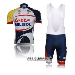 Abbigliamento Lotto Soudal 2013 Manica Corta E Pantaloncino Con Bretelle Bianco E Blu