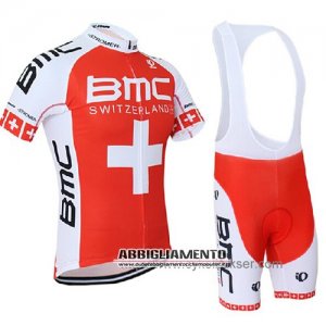 Abbigliamento Bmc 2014 Manica Corta E Pantaloncino Con Bretelle Arancione E Bianco