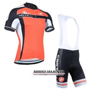 Abbigliamento Castelli 2014 Manica Corta E Pantaloncino Con Bretelle Nero E Arancione