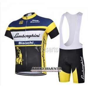 Abbigliamento Bianchi 2015 Manica Corta E Pantaloncino Con Bretelle Nero E Giallo