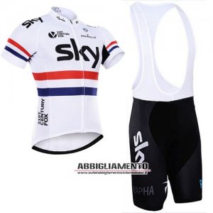 Abbigliamento Sky 2016 Manica Corta E Pantaloncino Con Bretelle Bianco E Rosso