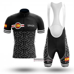 Abbigliamento Campione Spagna 2020 Manica Corta e Pantaloncino Con Bretelle Nero