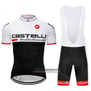 Abbigliamento Castelli 2018 Manica Corta e Pantaloncino Con Bretelle Bianco Nero