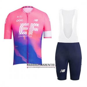 Abbigliamento EF Education First 2019 Manica Corta e Pantaloncino Con Bretelle Rosa