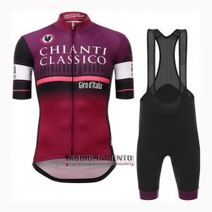 Abbigliamento Giro d\'Italia 2019 Manica Corta e Pantaloncino Con Bretelle Viola