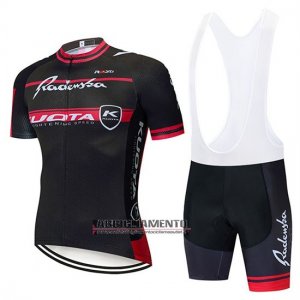 Abbigliamento Kuota 2020 Manica Corta e Pantaloncino Con Bretelle Nero Rosso