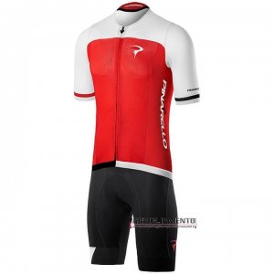 Abbigliamento Pinarello 2020 Manica Corta e Pantaloncino Con Bretelle Rosso Bianco