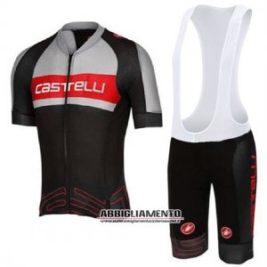 Abbigliamento Castelli 2016 Manica Corta E Pantaloncino Con Bretelle Rosso E Nero