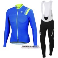 Abbigliamento Sportful 2016 Manica Lunga E Calzamaglia Con Bretelle Blu E Verde