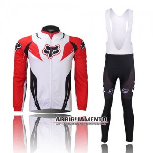 Abbigliamento Fox 2013 Manica Lunga E Calza Abbigliamento Con Bretelle Bianco E Rosso