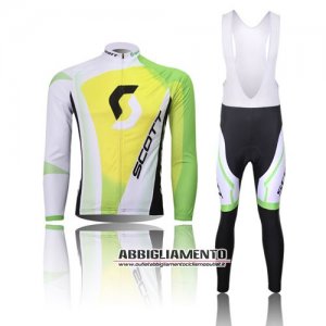 Abbigliamento Scott 2013 Manica Lunga E Calza Abbigliamento Con Bretelle Bianco E Giallo