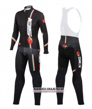 Abbigliamento Sidi 2014 Manica Lunga E Calza Abbigliamento Con Bretelle Nero E Rosso