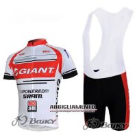 Abbigliamento Giant 2011 Manica Corta E Pantaloncino Con Bretelle Bianco E Rosso