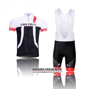 Abbigliamento Castelli 2012 Manica Corta E Pantaloncino Con Bretelle Bianco E Nero