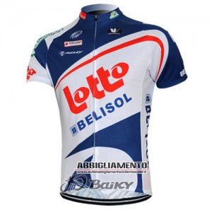 Abbigliamento Lotto Soudal 2012 Manica Corta E Pantaloncino Con Bretelle Bianco E Blu