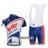 Abbigliamento Lotto Soudal 2014 Manica Corta E Pantaloncino Con Bretelle Bianco E Blu