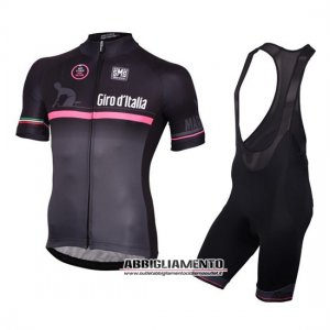 Abbigliamento Giro d\'Italia 2016 Manica Corta E Pantaloncino Con Bretelle Nero E Rosso