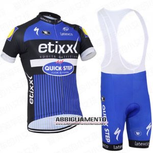 Abbigliamento Etixx Quickstep 2016 Manica Corta E Pantaloncino Con Bretelle Nero E Blu