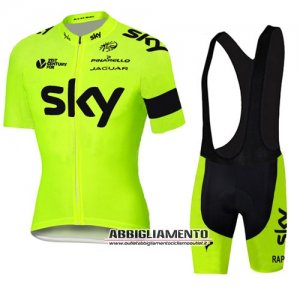 Abbigliamento Sky 2016 Manica Corta E Pantaloncino Con Bretelle Giallo