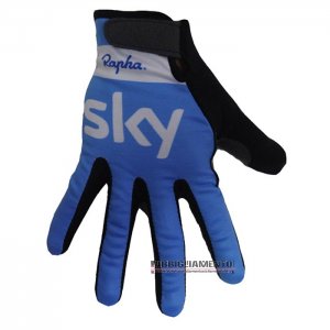 2020 Sky Guanti Dita Lunghe Ciclismo Blu Bianco