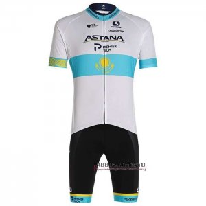 Abbigliamento Astana Campione Kazako 2020 Manica Corta e Pantaloncino Con Bretelle