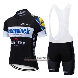 Abbigliamento Deceuninck Quick Step 2019 Manica Corta e Pantaloncino Con Bretelle Nero Bianco